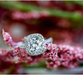 img 1 attached to Stunning 1 1/3 CTW Cushion-Cut Moissanite Engagement Ring In 14K White Gold By Kobelli