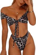 prettygarden leopard off shoulder bandeau bathing women's clothing : swimsuits & cover ups logo