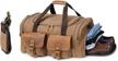 oversized genuine leather weekend bag: kemy's canvas duffle for men & women logo
