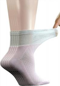 img 4 attached to Yomandamor Women's Bamboo Diabetic Socks - 5 Pairs of Quarter-Length, Breathable Socks with Seamless Toe and Cushioned Sole