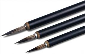 img 4 attached to Chinese Calligraphy Brush Set Of 3 - Perfect For Beginner Level Painting & Writing!