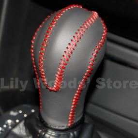 img 3 attached to 🖤 Premium Black Leather Gear Shift Knob Cover for Infiniti FX35, G37, EX35, FX50, G25, QX56 and More - Perfect Fit for 2008-2016 Models