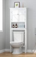 white bathroom space saver cabinet organizer with adjustable shelves and over-the-toilet storage, by utex logo