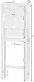 img 3 attached to White Bathroom Space Saver Cabinet Organizer With Adjustable Shelves And Over-The-Toilet Storage, By UTEX