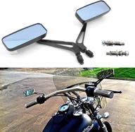 optimized black side mirrors for harley davidson sportster 883 1200 street glide motorcycles logo