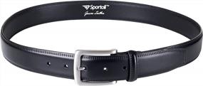 img 3 attached to Men'S Genuine Leather Classic Stitched Casual Belt - Sportoli: Black, Brown & Tan