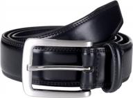 men's genuine leather classic stitched casual belt - sportoli: black, brown & tan логотип