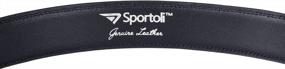 img 2 attached to Men'S Genuine Leather Classic Stitched Casual Belt - Sportoli: Black, Brown & Tan