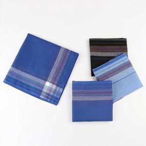 img 2 attached to Houlife Striped Checked Handkerchief Assorted Men's Accessories