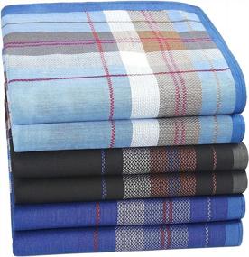 img 4 attached to Houlife Striped Checked Handkerchief Assorted Men's Accessories