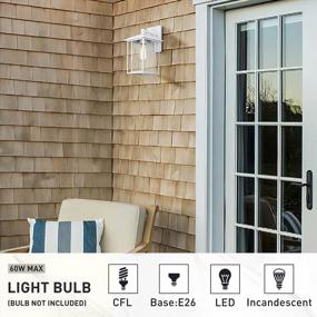 img 1 attached to 2-Pack 12-Inch Outdoor Wall Mount Porch Lights, White Finish With Clear Glass Shade, Ideal For House Front Porch, Model Number 1951S-2PK WH