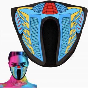 img 3 attached to Осветите свой образ с помощью CYB LED Rave Mask: звук активируется для музыкального фестиваля, вечеринки EDM и Хэллоуина (трансформер)