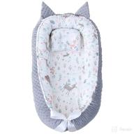 🐠 ocean fish baby lounger & infant floor seat - velvet cotton baby nest for newborn, co sleeper for bed or crib bassinet - essential shower gift logo