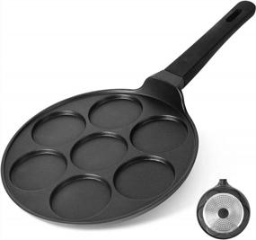 img 4 attached to Make Perfect Pancakes With The CAINFY Nonstick Induction Pancake Pan - 100% PFOA Free Coating And Multiple Molds For Fun Food!