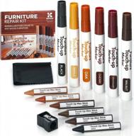 🪑 revive your furniture with katzco's wood furniture repair kit - set of 13 markers and wax sticks for scratches and wood floor cover-up logo