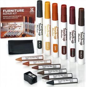 img 4 attached to 🪑 Revive your Furniture with Katzco's Wood Furniture Repair Kit - Set of 13 Markers and Wax Sticks for Scratches and Wood Floor Cover-Up