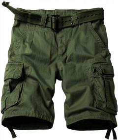 img 4 attached to AKARMY Men'S Casual Camouflage Cargo Shorts With Multi-Pockets And Twill Fabric (Belt Not Included)