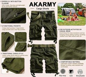 img 1 attached to AKARMY Men'S Casual Camouflage Cargo Shorts With Multi-Pockets And Twill Fabric (Belt Not Included)