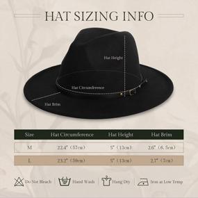 img 2 attached to Get Trendy With Verabella Women'S Wide Brim Fedora Felt Panama Hat With Belt Buckle