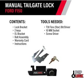 img 1 attached to 🔒 Enhanced Pop &amp; Lock PL2300 Tailgate Lock in Black: Exclusive Compatibility with Factory Steel Handle