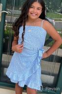 img 1 attached to Charming and Fashion-forward Floral Sleeveless Asymmetrical Ruffle Girls' Clothing and Dresses by Milumia review by Micheal Looney