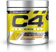 оригинальный предтренировочный порошок cellucor c4 orange burst: повышение иммунитета, энергия без сахара для мужчин и женщин с витамином c, бета-аланином, креатином и 150 мг кофеина - 30 порций логотип