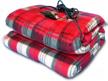 zone tech car travel blanket –premium quality 12v automotive red plaid polar fleece material comfortable seat blanket great for winter, home, road trip and camping logo