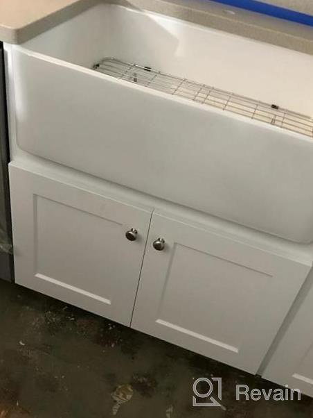 img 1 attached to Kichae 36-Inch Reversible White Farmhouse Sink With Accessories - Perfect Addition To Any Classic Kitchen! review by Zachary Benjamin