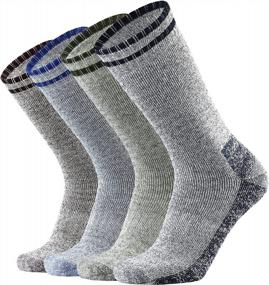 img 4 attached to Men'S Merino Wool Thermal Socks For Outdoor Hiking, Hunting, Work Boots - Cold Weather Winter