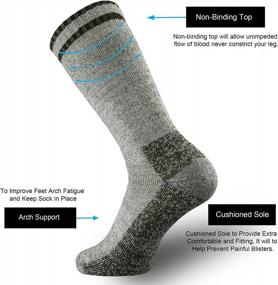 img 3 attached to Men'S Merino Wool Thermal Socks For Outdoor Hiking, Hunting, Work Boots - Cold Weather Winter