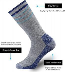 img 2 attached to Men'S Merino Wool Thermal Socks For Outdoor Hiking, Hunting, Work Boots - Cold Weather Winter