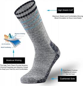 img 1 attached to Men'S Merino Wool Thermal Socks For Outdoor Hiking, Hunting, Work Boots - Cold Weather Winter