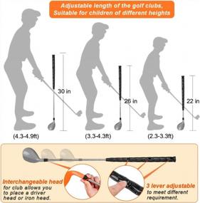 img 3 attached to Игра в гольф на открытом воздухе для детей - набор детских гольф-клубов Loyo с тренировочными мячами и оборудованием - идеально подходит для дошкольников в возрасте 3-8 лет - идеальный подарок для любителей футболок, мячей и клюшек!
