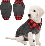 🐾 zuozee dog sweater, soft knitted plaid outfit for small/medium dogs and cats - cozy acrylic two-piece style pet apparel, grey m логотип