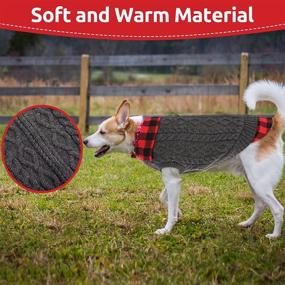 img 2 attached to 🐾 Zuozee Dog Sweater, Soft Knitted Plaid Outfit for Small/Medium Dogs and Cats - Cozy Acrylic Two-Piece Style Pet Apparel, Grey M