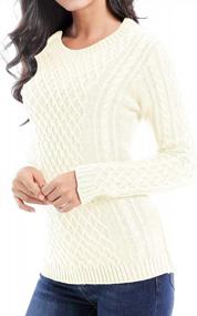 img 4 attached to Fashionable V28 Women'S Stretchable Knit Sweater Jumper With Long Sleeves And Crew Neckline From Korea
