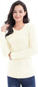 img 3 attached to Fashionable V28 Women'S Stretchable Knit Sweater Jumper With Long Sleeves And Crew Neckline From Korea