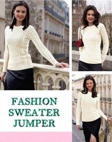 img 1 attached to Fashionable V28 Women'S Stretchable Knit Sweater Jumper With Long Sleeves And Crew Neckline From Korea