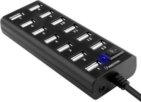 img 2 attached to Insten USB Hub 13 Port USB 2.0 High Speed With OnOff Power Control Switch And LED Compatible With Laptop PC Computer USB Flash Drive Card Reader Cell Phone Windows MacOS, Transfer Data Up To 480Mbps