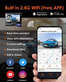 img 1 attached to Vantrue 2 Channel WiFi Uber Dual Dash Cam With GPS, 2.5K +1080P Front And Inside Cabin Dash Camera, IR Nigh Vision, 3” Touch Screen, 24 Hours Parking Mode, Motion Detection, Support 512GB Max (S2-2CH)