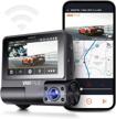 vantrue 2 channel wifi uber dual dash cam with gps, 2.5k +1080p front and inside cabin dash camera, ir nigh vision, 3” touch screen, 24 hours parking mode, motion detection, support 512gb max (s2-2ch) logo
