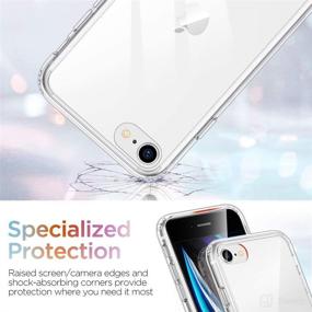 img 1 attached to 📱 ESR Glass Case for iPhone SE 2022, iPhone SE 2020, iPhone 8, and iPhone 7 - Yellowing Resistant, Scratch-Resistant Tempered Glass, Shock-Absorbing Flexible Frame - Echo Series (Clear)