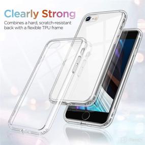 img 3 attached to 📱 ESR Glass Case for iPhone SE 2022, iPhone SE 2020, iPhone 8, and iPhone 7 - Yellowing Resistant, Scratch-Resistant Tempered Glass, Shock-Absorbing Flexible Frame - Echo Series (Clear)