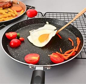 img 3 attached to 8-дюймовая черная блинная сковорода Mokpi с антипригарным покрытием - идеально подходит для омлетов, блинов и жарки | Кухонная посуда для кухни или кемпинга