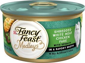 img 3 attached to 🐈 Fancy Feast Medleys Shredded White Meat Chicken Fare with Garden Greens - 3oz (Case of 24): Savory Broth Delight!