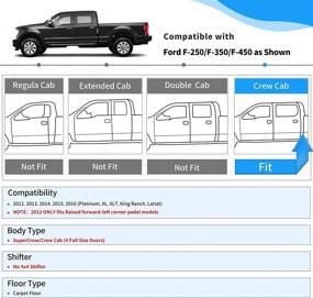 img 3 attached to OEDRO Floor Mats: Custom Fit Black TPE Liner Set for 2012-2016 Ford F-250/F-350/F-450 SuperCrew/Crew Cab - All-Weather Guard