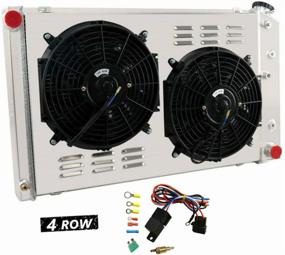 img 4 attached to 🌬️ CoolingSky 62MM 4 Row Core Aluminum Radiator Bundle with 2X12" Fan, Shroud & Thermostat Relay Kit for 73-80 C/K Series Pickup, Suburban, 70-87 Camaro Nova Skylark & Multiple GM Cars