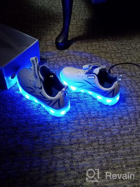 img 1 attached to BFOEL Light-Up LED Shoes for Toddlers - USB Rechargeable Sneakers for Boys and Girls - Perfect for Birthday, Thanksgiving, and Christmas Gifts review by Jennifer Garrard