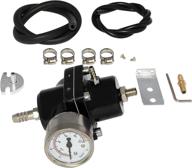 💪 enhance performance with the 0-140 psi universal adjustable fuel pressure regulator kit with gauge hose in sleek black design логотип