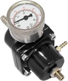 img 2 attached to 💪 Enhance Performance with the 0-140 PSI Universal Adjustable Fuel Pressure Regulator Kit With Gauge Hose in Sleek Black Design